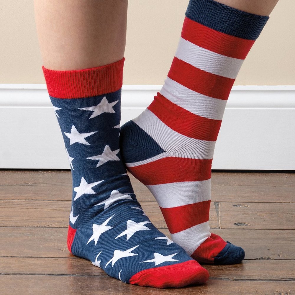 Patriotic Stars & Stripes Socks